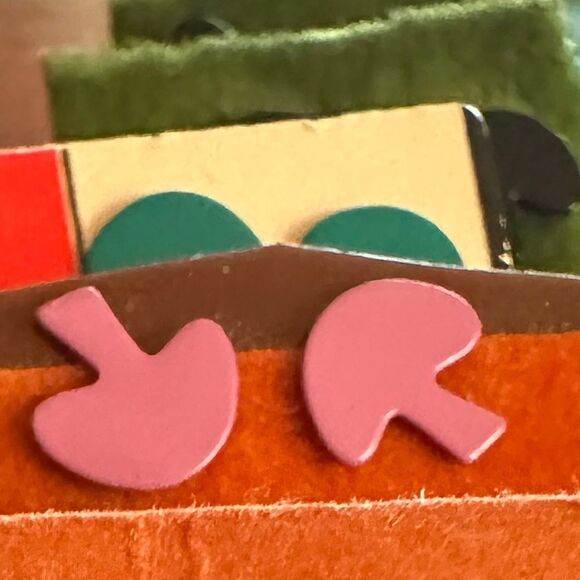 Pink Little Mushroom Earrings - Picture 1 of 1